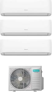 Hisense Climatizzatore Trial Split Inverter 7000+7000+12000 Btu Condizionatore con Pompa di Calore Classe A++/A+ Gas R32 (Unit Interna + Unit Est