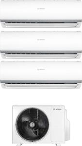 Bosch Climatizzatore Trial Split Inverter 9000 + 9000 + 12000 Btu /h Condizionatore con Pompa di Calore Classe A++/A+ Gas R32 (Unit Interna + Unit