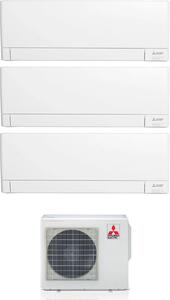 MITSUBISHI Climatizzatore Trial Split Inverter 9000 + 9000 + 12000 Btu/h Condizionatore con Pompa di Calore Classe A+++/A++ (Unit Interna + Unit 