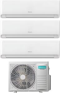 Hisense Climatizzatore Trial Split Inverter 9000+9000+9000 Btu Condizionatore con Pompa di calore Classe A++/A+ Gas R32 (Unit Interna + Unit Este