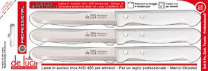 De Luca Coltellerie Coltello Da Tavola Seghettato Lama mm 110 Manico Bianco - 638-B