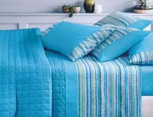 Gabel Completo Letto Matrimoniale 100% Cotone lenzuolo sopra + sotto con angoli + federa con Stampa digitale colore Celeste - Clipper 18919
