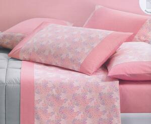 Gabel Completo Letto Una Piazza e Mezza 100% Cotone lenzuolo sopra + sotto con angoli + federa con Stampa digitale colore Rosa - Clipper 18919
