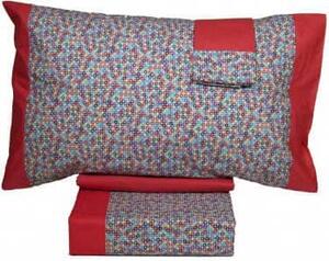 Gabel Completo Letto Singolo 100% Cotone lenzuolo sopra + sotto con angoli + federa con Stampa digitale colore Terracotta - Clipper 18919