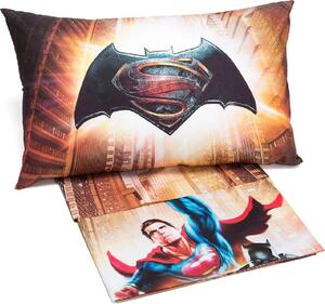 Caleffi Completo Letto Singolo in Cotone lenzuolo sopra + federa Stampa digitale colore Blue - Batman vs Superman