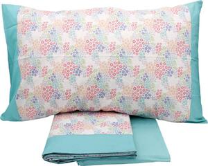 Gabel Completo Letto Matrimoniale 100% Cotone lenzuolo sopra + sotto con angoli + federa con Stampa digitale colore Perla - Clipper 18919