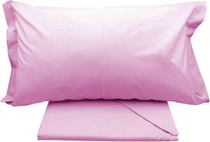 Blanco Raya Completo Letto Singolo in Cotone lenzuolo sopra + sotto con angoli + federa Tinta unita colore Rosa - Colors