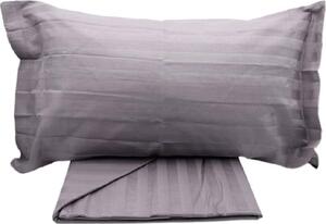 Blanco Raya Completo Letto Singolo in Cotone Satin lenzuolo sopra + sotto con angoli + federa con fascia sottile in raso colore Grigio - 80519