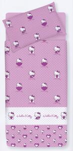 Gabel Completo Letto Singolo per Bambini Coordinato Lettino Hello Kitty: Sacco Copripiumino 155x200 cm / Lenzuolo con Angoli 90x200 cm / Federa 50x