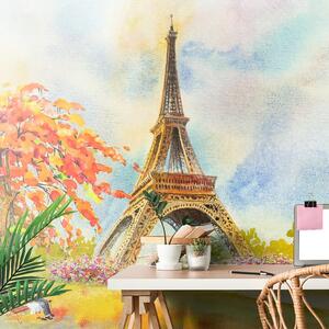 Carta da parati autoadesiva – Torre Eiffel in colori pastello