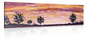 Quadro su tela – Dipinto a olio di un campo di lavanda