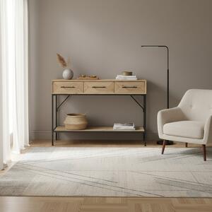 DecHome Consolle Ingresso Design Industriale 2 Ripiani e 3 Cassetti Dimensioni 110,50x40x76 h colore Nero Legno