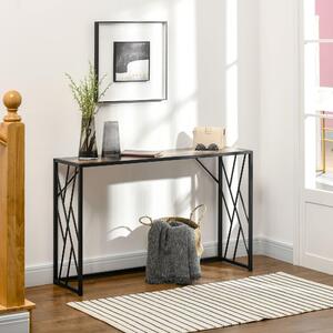 DecHome Consolle Ingresso Design Industriale in Acciaio e Legno Dimensioni 120x35x75cm colore Marrone