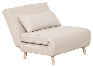 HOMCOM Poltrona Letto 3 in 1 con Schienale Reclinabile in 6 Posizioni, 94x78x80 cm, Beige