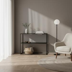 DecHome Consolle Ingresso Design Moderno a 2 Ripiani in Acciaio Dimensioni 90x30x75cm colore Nero