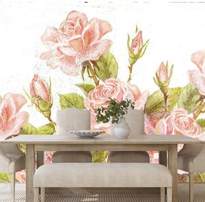 Carta da parati – Bouquet vintage di rose