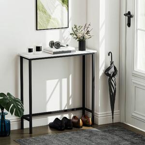 DecHome Consolle Ingresso Design Moderno in Acciaio Dimensioni 75x24x76 cm colore Bianco/Nero
