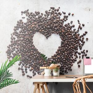 Carta da parati – Cuore di chicchi di caffè