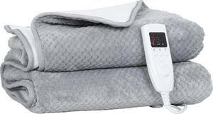 DecHome Coperta Elettrica 160x140 cm con 5 Livelli di Calore e 2 Telecomandi in Pile e Poliestere colore Grigio - W714GY
