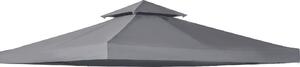 VivaGarden Copertura Gazebo 3x3 mt a 2 Livelli e Resistente ai Raggi UV colore Grigio Scuro