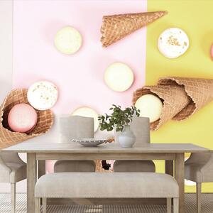 Carta da parati – Macarons nel cono