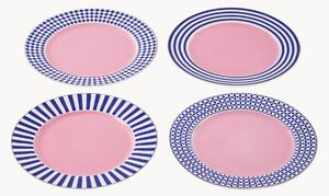 Set di 4 piatti da colazione in porcellana Aunty