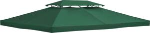 VivaGarden Copertura Gazebo 4x3 m a 2 Livelli in Poliestere con Cinghie e 10 Fori di Drenaggio colore Verde