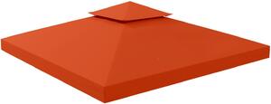 VivaGarden Copertura per Gazebo 3x3 m a 2 Livelli in Poliestere Resistente con 8 Fori di Drenaggio Rosso Ruggine