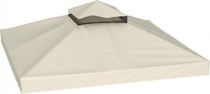 VivaGarden Copertura per Gazebo da Giardino 3x3m Tetto Sostitutivo UPF30+ a 2 Livelli in Poliestere colore Crema
