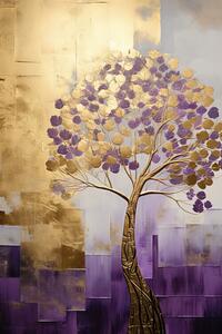 Illustrazione Purple Gold Paint, Bilge Paksoylu