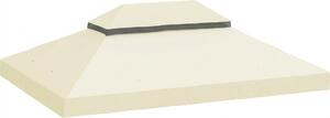 VivaGarden Copertura per Gazebo da Giardino 3x4 m a 2 Livelli in Tessuto Oxford 600D con Fori di Drenaggio colore Bianco Crema