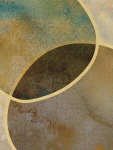 Illustrazione Abstract Circles With Gold, Bilge Paksoylu