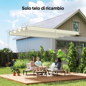 VivaGarden Copertura Pergola 3x2,5 m Anti UV in Poliestere con 8 Fori di Drenaggio 286x245 cm colore Crema
