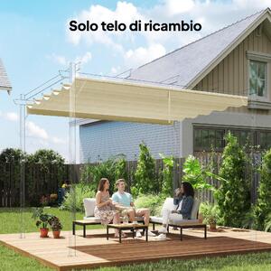 VivaGarden Copertura Pergola con 10 Fori di Drenaggio in Poliestere 250x255 cm per Pergola 3x3m colore Crema