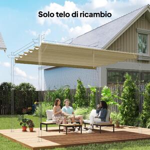 VivaGarden Copertura Pergola con 10 Fori di Drenaggio in Poliestere 250x255 cm per Pergola 3x3m colore Beige