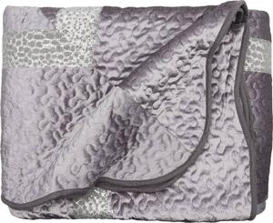Blanco Raya Copriletto Matrimoniale in Poliestere con bordo di Pailettes colore Grigio Perla - TK01