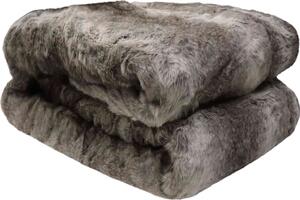 Elite Copriletto Matrimoniale Invernale in Pelliccia 260x260 cm 100% Poliestere colore Marrone - WN07