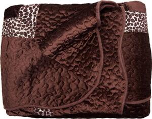 Blanco Raya Copriletto Matrimoniale in Poliestere con bordo di Pailettes colore Marrone - TK01