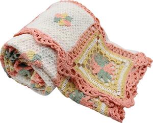 Elite Copriletto Matrimoniale lavorazione Uncinetto colore Rosa - T0023A
