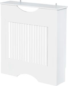 DecHome Copritermosifone Bianco in MDF con Piano d'Appoggio e Design Antiribaltamento 78x19x82 cm - 149-820
