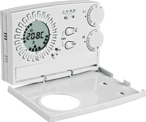 PERRY Cronotermostato settimanale / giornaliero Termostato riscaldamento Ambiente Analogico a Batterie colore Bianco - CR 209/S