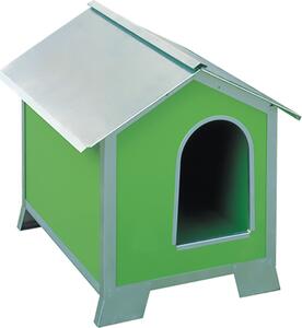 NOVITAL Cuccia per Cani in Legno con Tetto Zincato 56x76x77h cm colore Verde Polar - 1873A0000