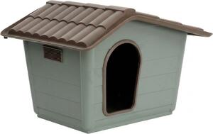 MP BERGAMO Cuccia per Cani Mini con Tetto Inclinato in Plastica Riciclata Resistente agli Urti e Intemperie 50x60x41 cm - 20.01ECOMR07VE18