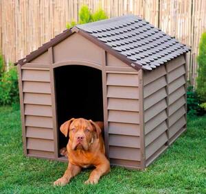 NBrand Cuccia per Cani o Gatti da Esterno Taglia Media Casetta In resina dimensioni 86x84.5x82 cm colore marrone - 50-701