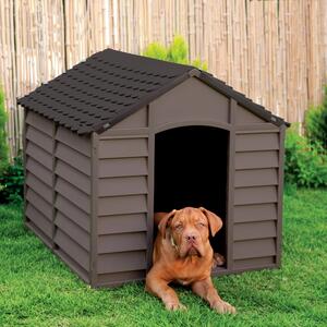 STARPLAST Cuccia per Cani o Gatti da Esterno Taglia Medio Piccola in Plastica cm 86x84x82h colore BEIGE/MARRONE - 50-701