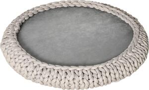 AllMyPets Cuccia per Cani o Gatti da Interno Taglia Media Rotonda con Bordi Rialzati e Cuscino Lettino Imbottito Effetto Velluto 93x15cm Grigia - 