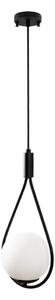 Lampadario nero con paralume in vetro Sessiz – Opviq lights