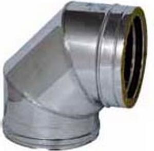NBrand Curva in Acciaio Inox Gomito per Tubi Angolo 90 Dimensioni cm. 8 / 13 adatto a Stufe e Camini - GOMACCDP9080/130