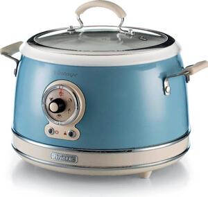 Ariete Cuociriso elettrico e Slow Cooker 700 Watt 5 Funzioni cottura Capacit 3,5 Litri colore Azzurro - 00C290405AR0 Linea Vintage