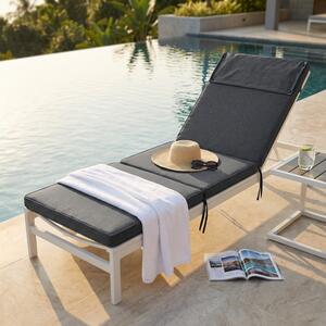VivaGarden Cuscino Lettino Grigio Scuro Melange in Poliuretano Espanso 194.5x59x4 cm - CU805838